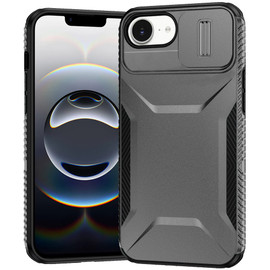 Combat Tough Series Hybrid Case with Camera Lens Cover for iPhone 16e - Grey