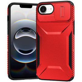 Combat Tough Series Hybrid Case with Camera Lens Cover for iPhone 16e - Red