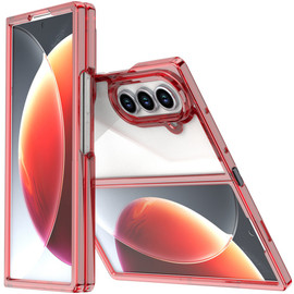 Clarity Collection Transparent Case for Samsung Galaxy Z Fold 7 - Red