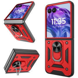 Ring Holder Hybrid Case for Motorola Razr Ultra 2025 - Red