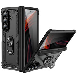 Ring Grip Hybrid Case with Hinge Protection for Samsung Galaxy Z Fold 7 - Black