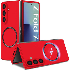 Slim Protective Cover with MagSafe Magnetic Ring for Samsung Galaxy Z Fold 7 - Red