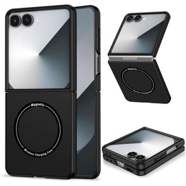 Slim Protective Cover with MagSafe Magnetic Ring for Samsung Galaxy Z Flip 7 - Black