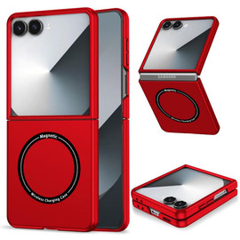 Slim Protective Cover with MagSafe Magnetic Ring for Samsung Galaxy Z Flip 7 - Red