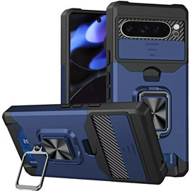 Military Grade All-In-One Ring Stand Card Case for Google Pixel 10 / Pixel 10 Pro - Blue