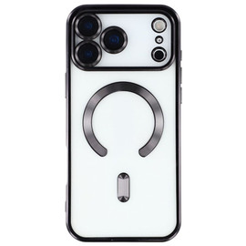 Electroplated Clear MagSafe Case with Camera Lens Protector for iPhone 17 Pro - Black