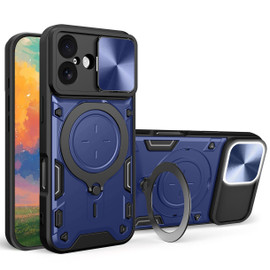 Superior Series Hybrid Case with Ring Stand and Camera Lens Cover for iPhone 17 - Blue