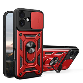 Superior Series Hybrid Case with Ring Grip and Camera Lens Cover for iPhone 17 - Red