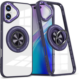 Tough Shield Crystal Case with MagSafe Ring Holder for iPhone 17 - Purple