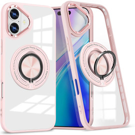 Tough Shield Crystal Case with MagSafe Ring Holder for iPhone 17 - Pink