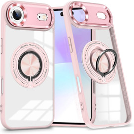 Tough Shield Crystal Case with MagSafe Ring Holder for iPhone Air - Pink