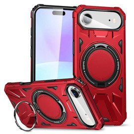 Military Grade TUFF MagSafe Case with Rotating Ring Stand for iPhone Air - Red