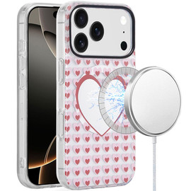Mood Series MagSafe Hybrid Case for iPhone 17 Pro Max - Mirror With Hearts
