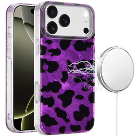 Mood Series MagSafe Hybrid Case for iPhone 17 Pro Max - Purple Leopard