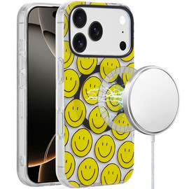 Mood Series MagSafe Hybrid Case for iPhone 17 Pro Max - Smiley Faces