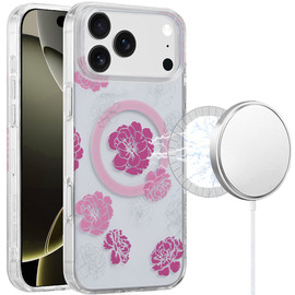 Mood Series MagSafe Hybrid Case for iPhone 17 Pro Max - Pink Flower
