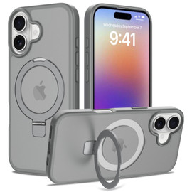 Shade Series MagSafe Hybrid Case with Ring Stand for iPhone 16 - Grey