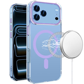 Crystal Clear Transparency MagSafe Case for iPhone 17 Pro Max - Purple