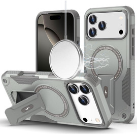 Military Grade HD Armor MagSafe Case with Kickstand for iPhone 17 Pro - Grey