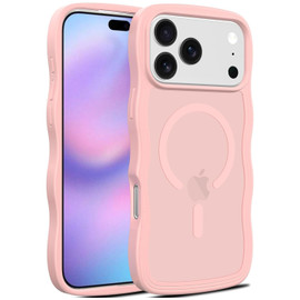 Shade Series Curly Wave Grip Hybrid Case with MagSafe for iPhone 17 Pro Max - Pink