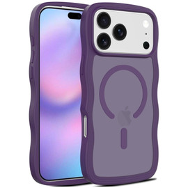 Shade Series Curly Wave Grip Hybrid Case with MagSafe for iPhone 17 Pro Max - Purple