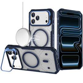 Fusion Evo Transparent MagSafe Case with Camera Ring Stand for iPhone 17 Pro Max - Blue