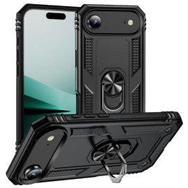 Military Grade Hybrid Case with Ring Grip for iPhone Air - Black