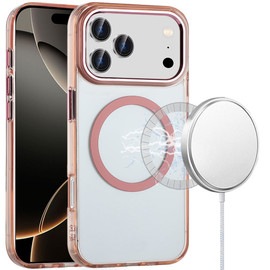 MagSafe Magnetic Crystal Case for iPhone 17 Pro Max - Rose Gold