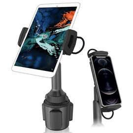 A2C Heavy Duty Tablet and Smartphone Cup Holder Mount - Black