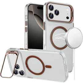 InFrame Series MagSafe Crystal Case with Camera Ring Stand for iPhone 17 Pro Max - Desert Gold
