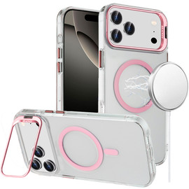 InFrame Series MagSafe Crystal Case with Camera Ring Stand for iPhone 17 Pro - Pink