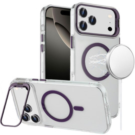 InFrame Series MagSafe Crystal Case with Camera Ring Stand for iPhone 17 Pro - Purple