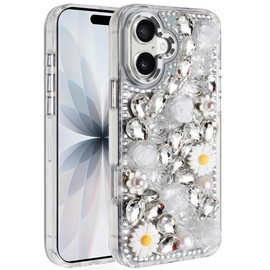 Luxurious Bling 3D Crystal Diamond Case for iPhone 17 - Clear