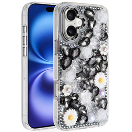 Luxurious Bling 3D Crystal Diamond Case for iPhone 17 - Black