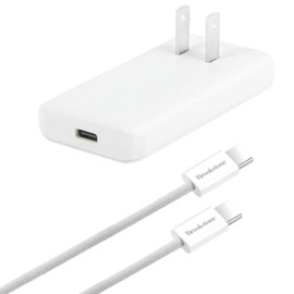 Brookstone Slim Portable 65W PD USB-C Wall Charger with USB-C Cable Charging Kit - White