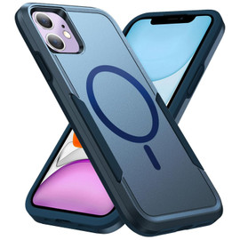 Military Grade TUFF Hybrid Armor Case with MagSafe for iPhone 17 - Blue