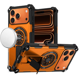 Military Grade MagSafe Tough Ultra Rugged Hybrid Case with Kickstand for iPhone 17 Pro - Cosmic Orange