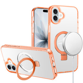 MagSafe Crystal Transparent Stand Case for iPhone 17 - Cosmic Orange