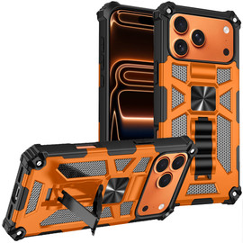 Military Grade Tough Ultra Rugged Hybrid Case with Kickstand for iPhone 17 Pro - Cosmic Orange