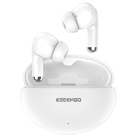 ESEEKGO EB-W05W True Wireless Bluetooth v6.0 Earbuds with Charging Case - White