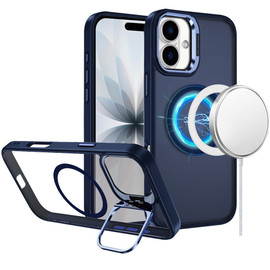 InFrame Series MagSafe Matte Case with Camera Ring Stand for iPhone 17 - Blue