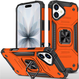 Military Grade Robust Series Hybrid Case with Ring Grip for iPhone 17 - Cosmic Orange