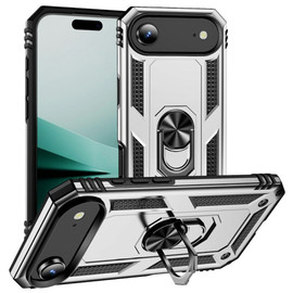 Military Grade Hybrid Case with Ring Grip for iPhone Air - Silver