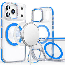 Clarity Collection MagSafe Case with Camera Ring Stand for iPhone 17 Pro Max - Blue