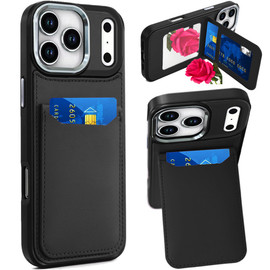 Flap Leather Wallet Fusion Case for iPhone 17 Pro - Black