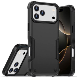 Military Grade Shockproof Hybrid Armor Case for iPhone 17 Pro Max - Black