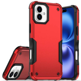 Military Grade Shockproof Hybrid Armor Case for iPhone 17 - Red