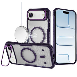 Fusion Evo Transparent MagSafe Case with Camera Ring Stand for iPhone Air - Purple