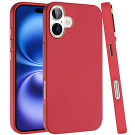 Soft Touch Dual-Layer Hybrid Case for iPhone 17 - Red