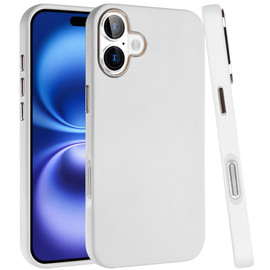 Soft Touch Dual-Layer Hybrid Case for iPhone 17 - White